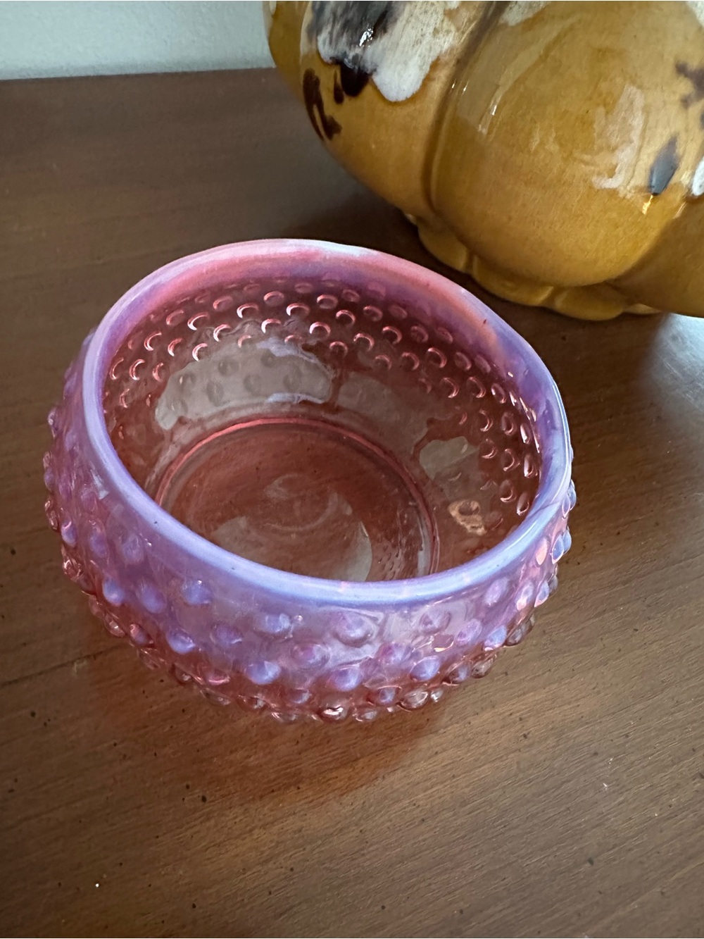 Vintage Fenton Pink Hobnail Glass Bowl - Picture 2 of 2